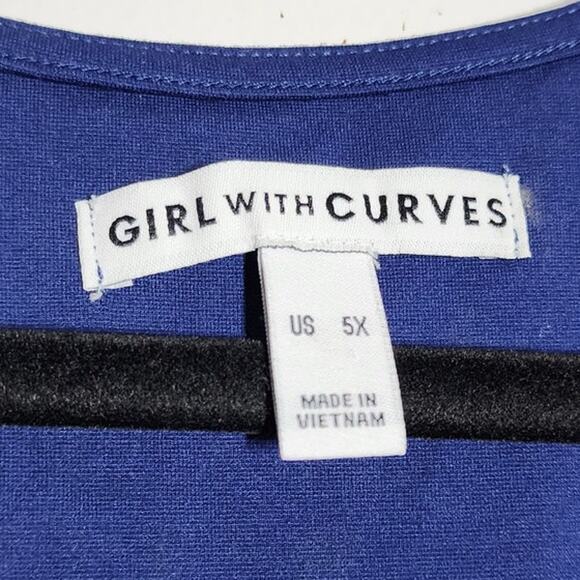 Girl With Curves Ponte Peplum Blazer in Navy Blue - Picture 8 of 9